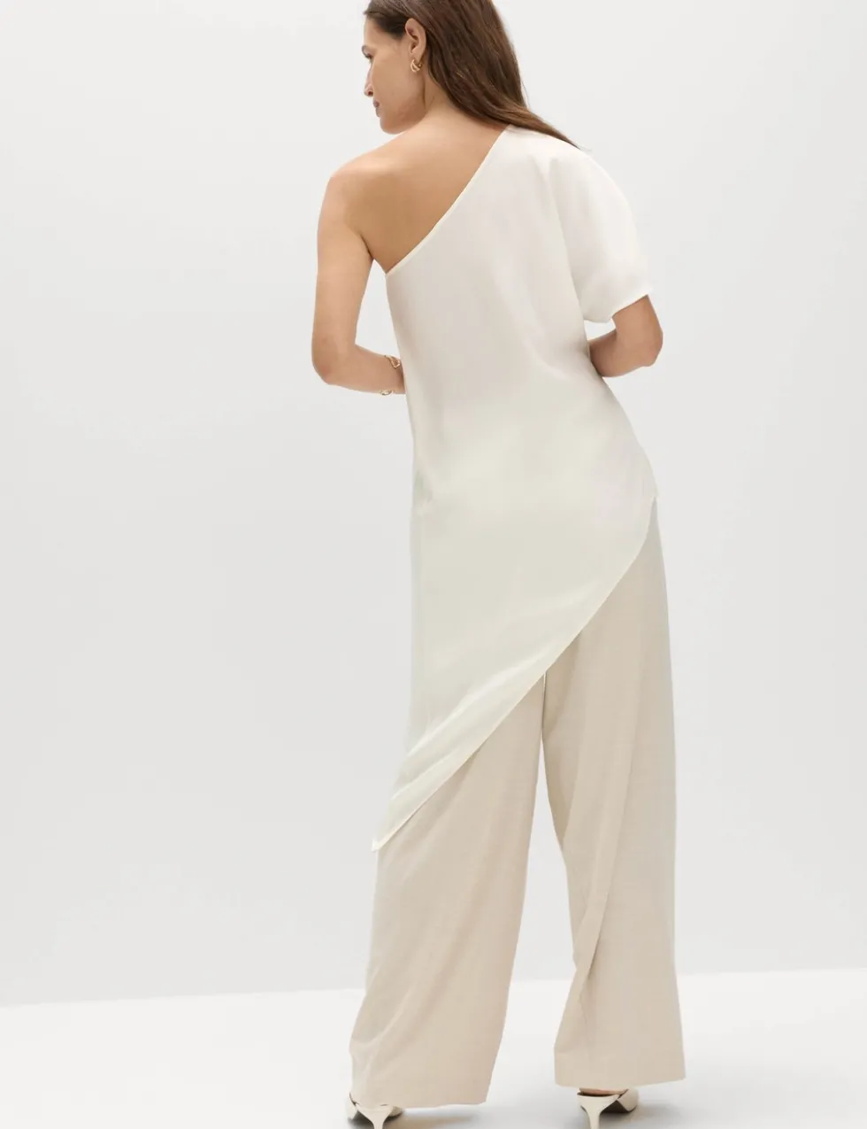 One Shoulder Asymmetric Longline Top