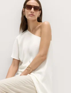 One Shoulder Asymmetric Longline Top