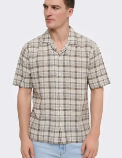 Onscaiden Life Linen Blend Checked Shirt
