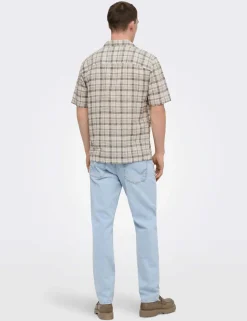 Onscaiden Life Linen Blend Checked Shirt