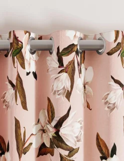 Opal Floral Lined Eyelet Curtains