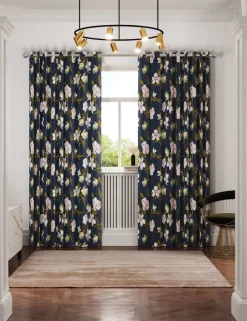 Opal Floral Lined Eyelet Curtains