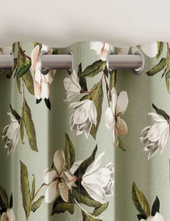 Opal Floral Lined Eyelet Curtains