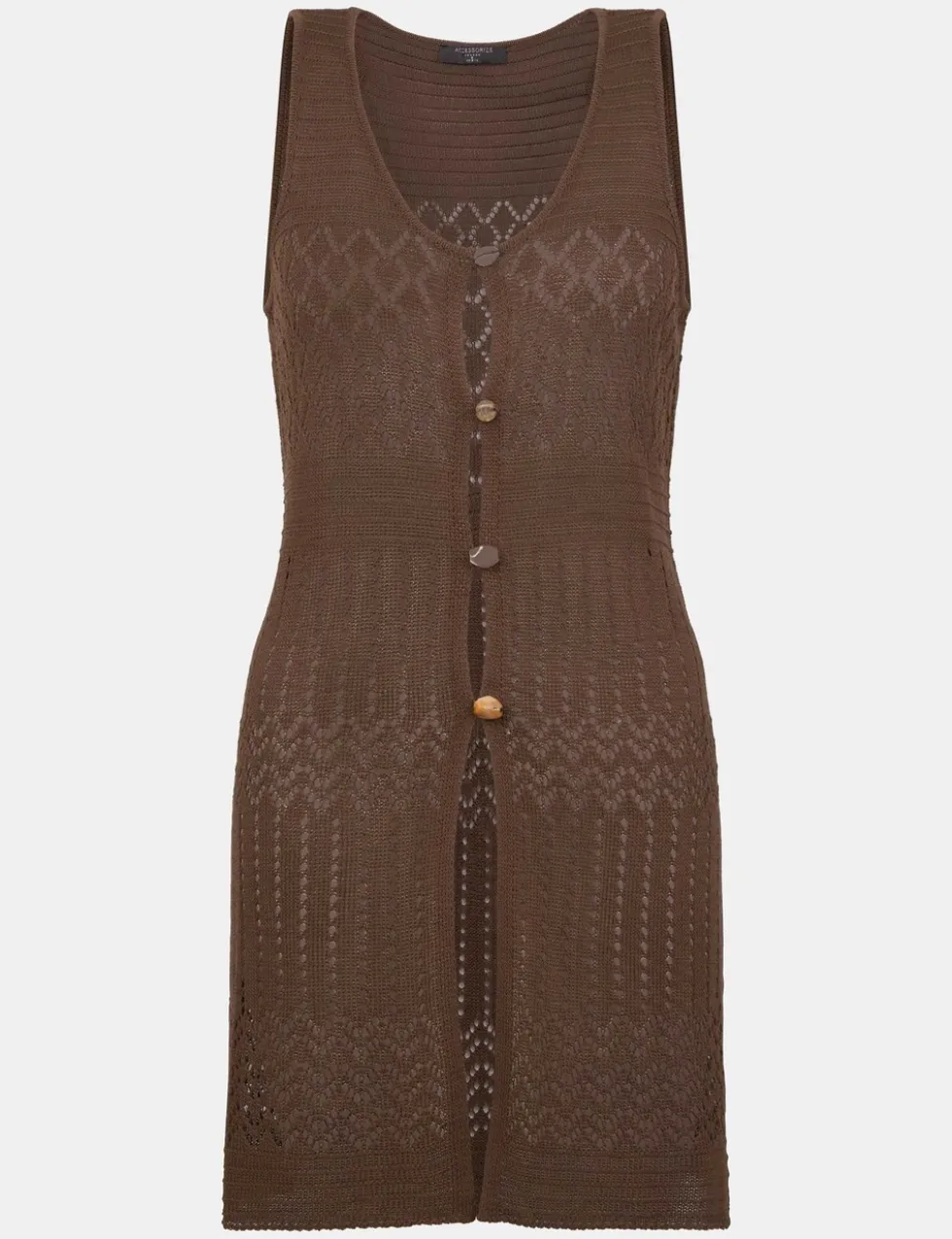 Openstitch Button Front Knitted Top