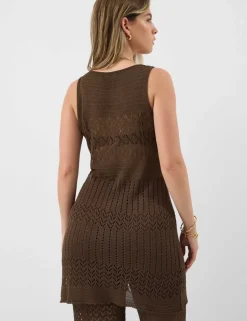 Openstitch Button Front Knitted Top