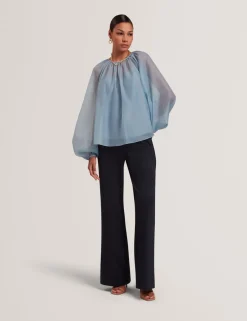 Organza Puff Sleeve Blouse