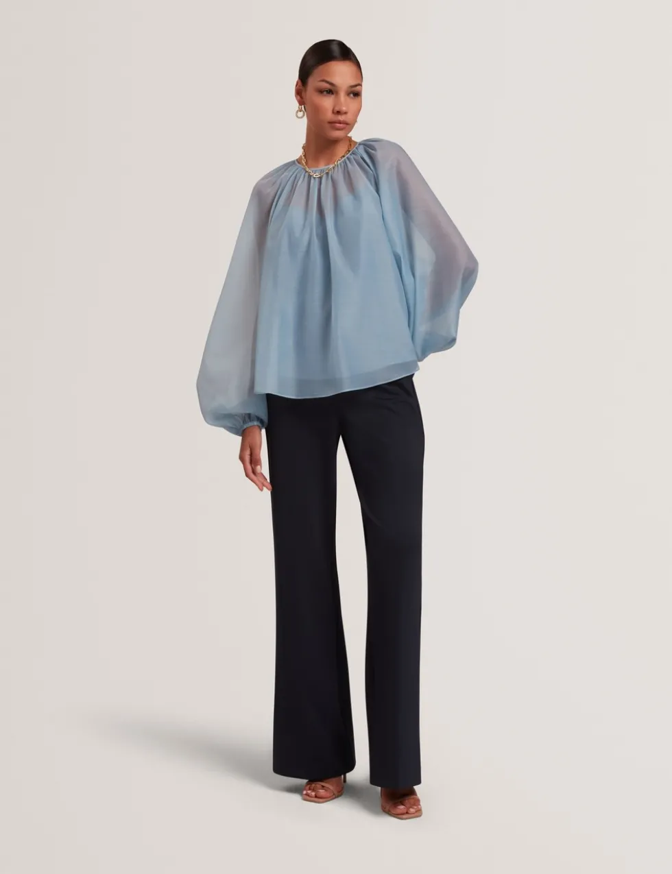 Organza Puff Sleeve Blouse