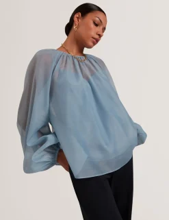Organza Puff Sleeve Blouse