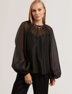 Organza Puff Sleeve Blouse