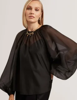 Organza Puff Sleeve Blouse