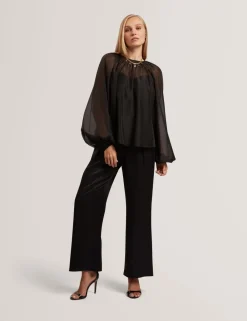 Organza Puff Sleeve Blouse