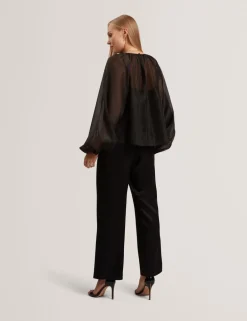 Organza Puff Sleeve Blouse