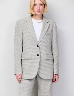 Oversized Dogtooth Single Breasted Blazer