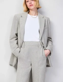 Oversized Dogtooth Single Breasted Blazer