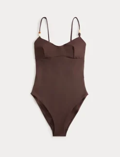 Padded Beaded Scoop Neck Swimsuit