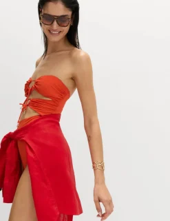Padded Cut Out Bandeau Swimsuit