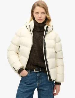 Padded Hooded High Neck Puffer Jacket