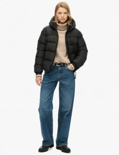 Padded Hooded High Neck Puffer Jacket