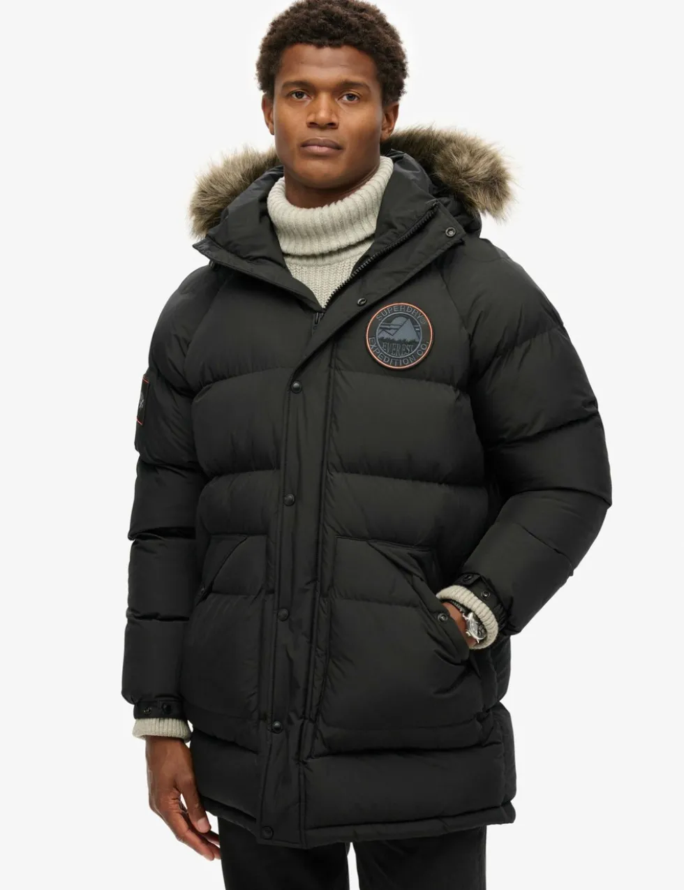 Padded Hooded Longline Parka Jacket