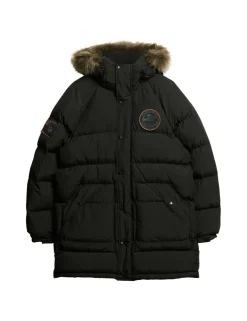 Padded Hooded Longline Parka Jacket