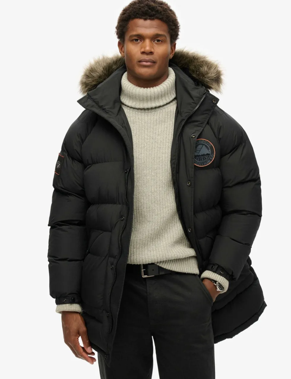 Padded Hooded Longline Parka Jacket