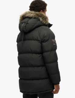 Padded Hooded Longline Parka Jacket