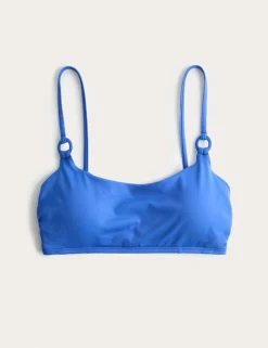 Padded Ring Detail Scoop Neck Bikini Top