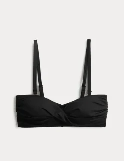 Padded Twist Front Bandeau Bikini Top