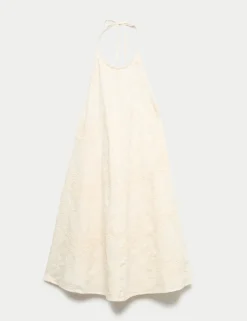 Paisley Embroidered Mini Beach Dress