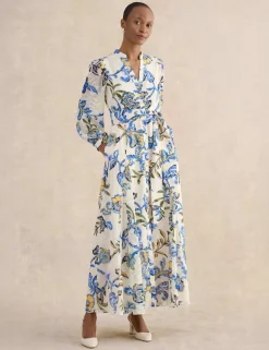 Paisley V-Neck Maxi Skater Dress