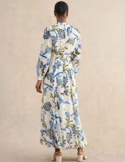 Paisley V-Neck Maxi Skater Dress