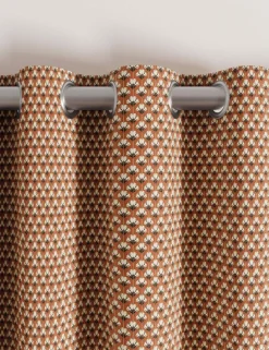 Palm Geo Lined Eyelet Curtains