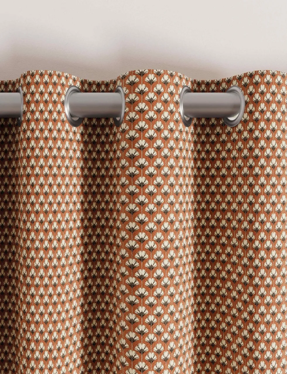 Palm Geo Lined Eyelet Curtains