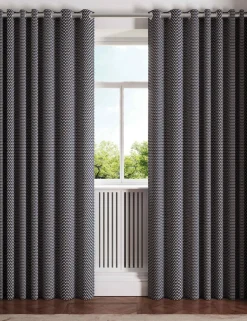Palm Geo Lined Eyelet Curtains