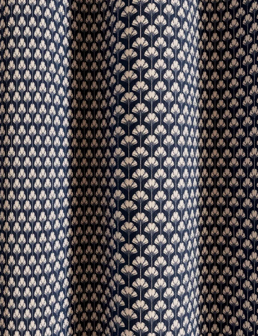 Palm Geo Lined Eyelet Curtains