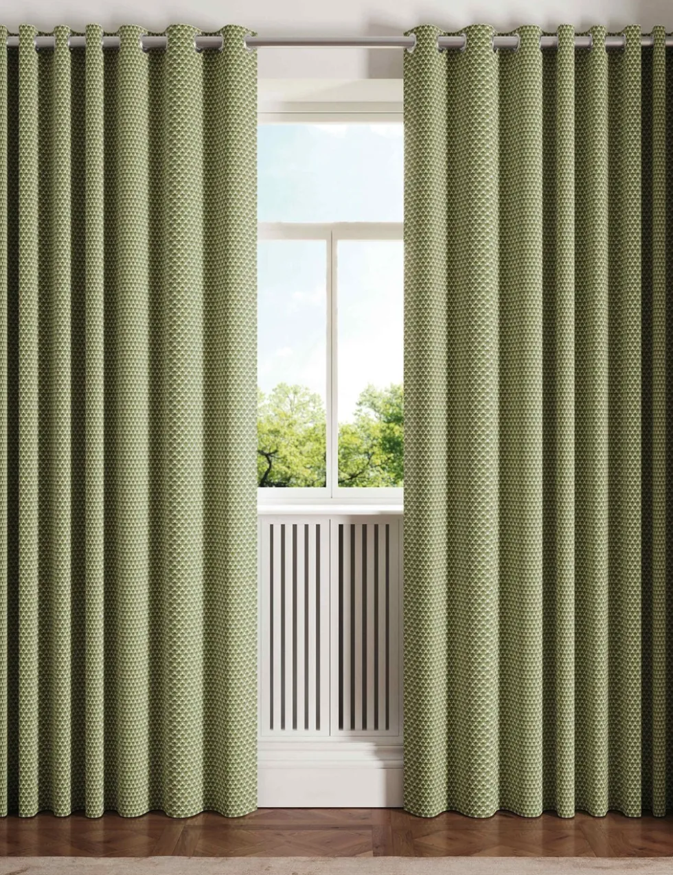 Palm Geo Lined Eyelet Curtains