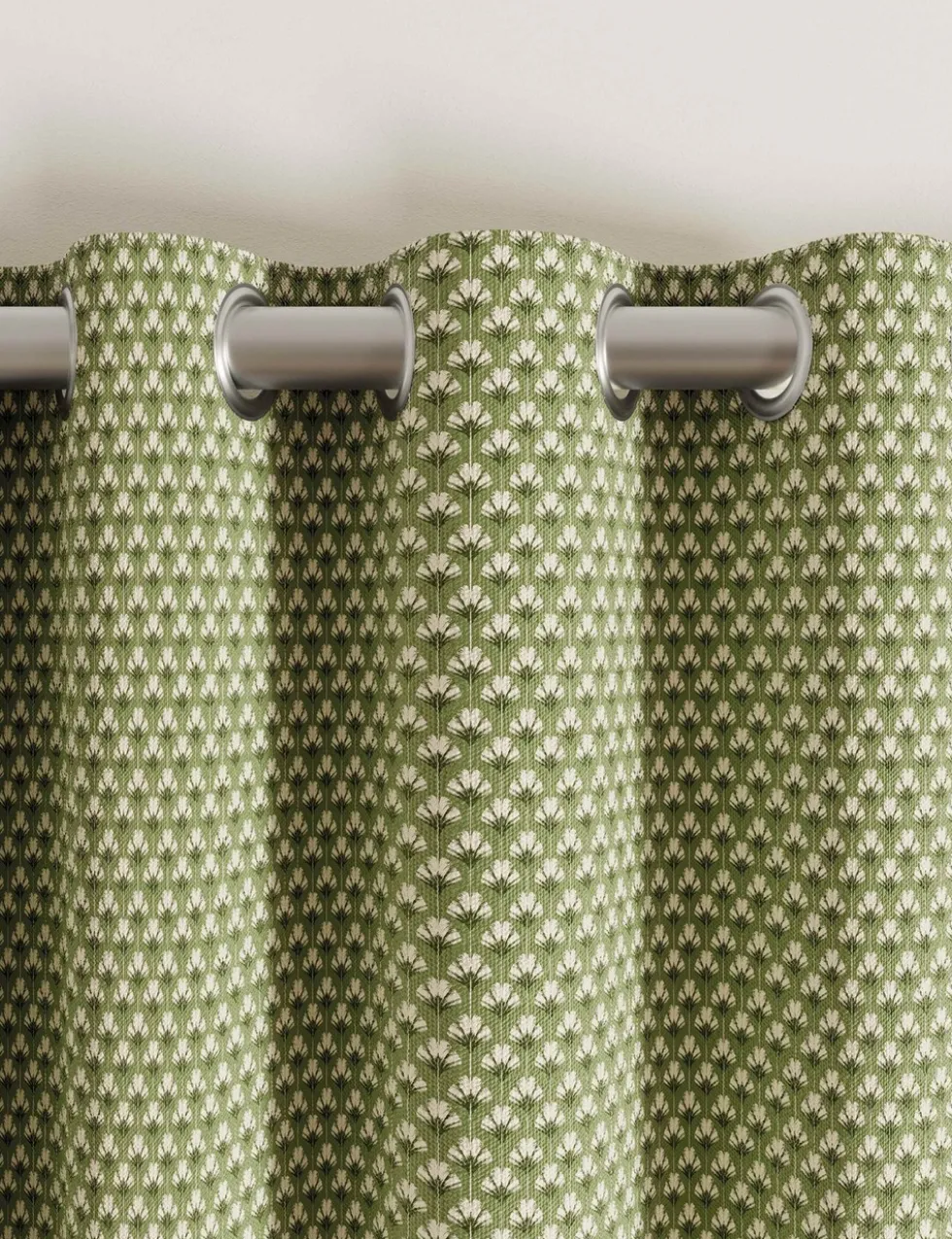 Palm Geo Lined Eyelet Curtains