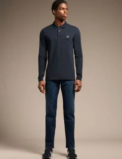 Passerby Cotton Rich Long Sleeve Polo Shirt