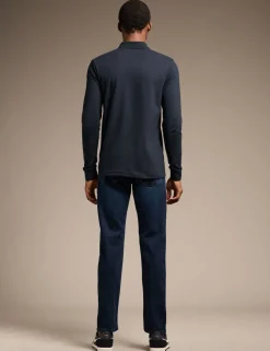 Passerby Cotton Rich Long Sleeve Polo Shirt