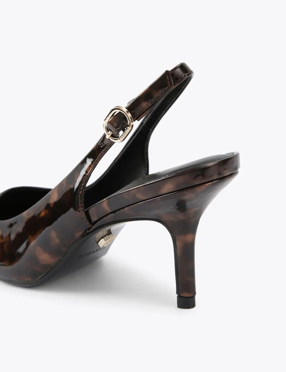 Patent Animal Print Stiletto Heel Slingbacks