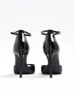 Patent Closed Back Stiletto Heel Sandals