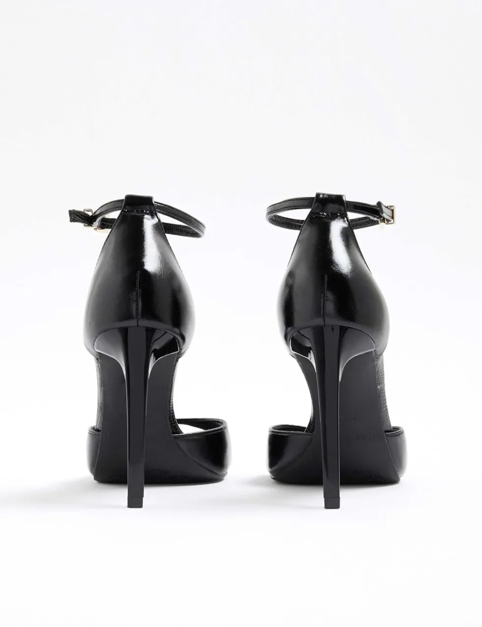 Patent Closed Back Stiletto Heel Sandals