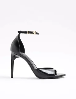 Patent Closed Back Stiletto Heel Sandals