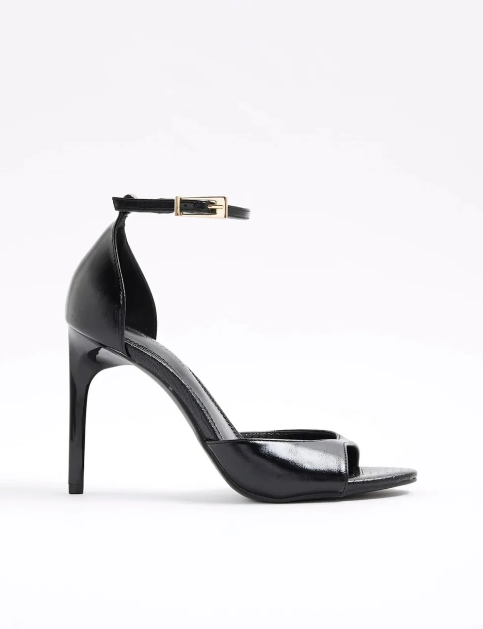 Patent Closed Back Stiletto Heel Sandals