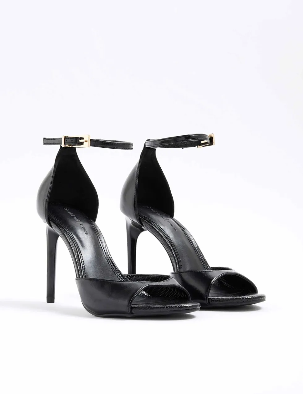 Patent Closed Back Stiletto Heel Sandals