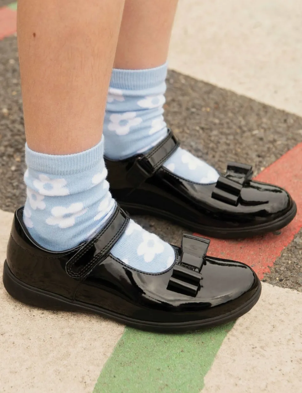 Patent Riptape School Shoes (9 Small - 3 Large)