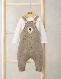 2pc Bear Dungaree Outfit (0-12 Mths)