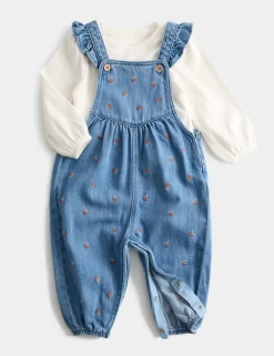 2pc Cotton Rich Denim Dungaree Outfit (0-3 Yrs)