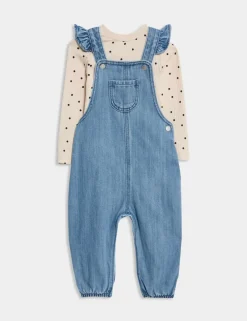 2pc Cotton Rich Dungaree Outfit (0 Mths - 3 Yrs)