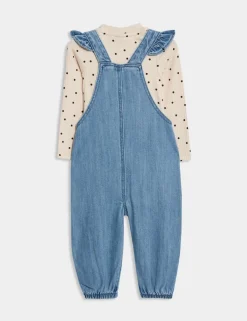 2pc Cotton Rich Dungaree Outfit (0 Mths - 3 Yrs)